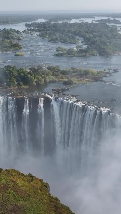 Aerial view of Victoria Falls on the Zambezi